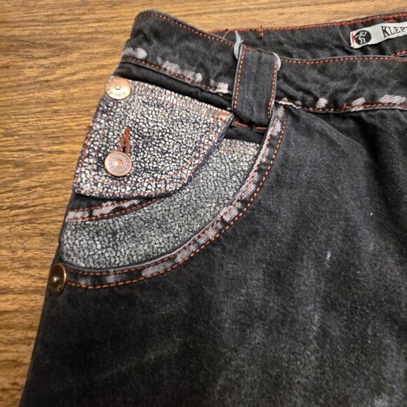 KLEPTON Basic Clothes Unisex Vintage Boot Leg Jeans w/Accent Pockets - Black - Picture 11 of 15